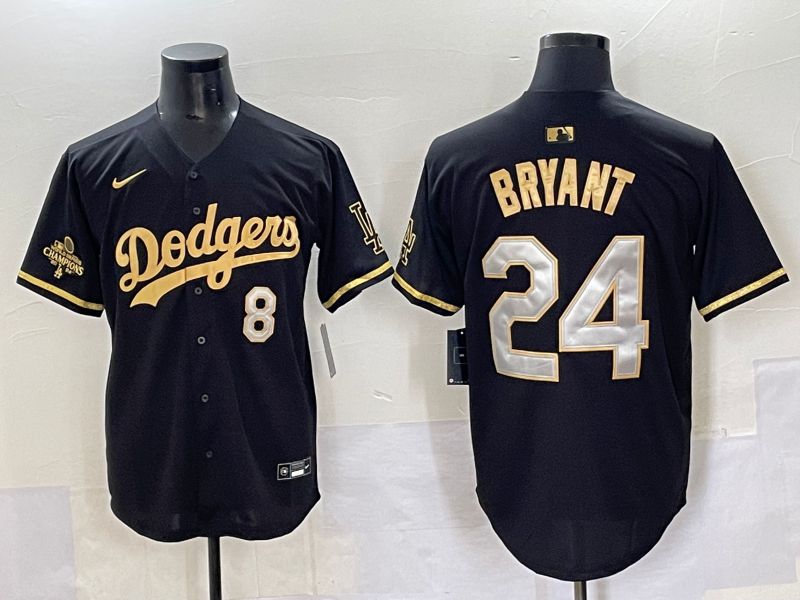 Men 2025 Los Angeles Dodgers #24 Bryant Black gold Nike MLB Jersey style 7073->los angeles dodgers->MLB Jersey